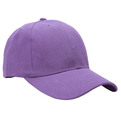 Falari Wholesale Bulk Lot 12-Pack Baseball Cap Adjustable Size Plain Blank Solid Color - color: Lavender