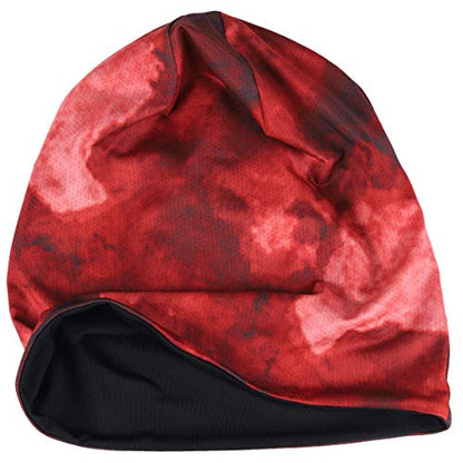 Mens Slouch Hollow Beanie Summer Skullcap B090 - color: Reversible Claret