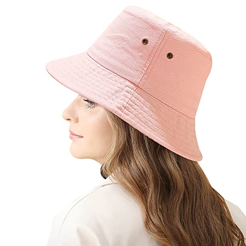 Unisex Bucket Hat Summer UPF 50+ Sun Protection Outdoor Beach Fishing Travel Hiking Hat - color: Pink