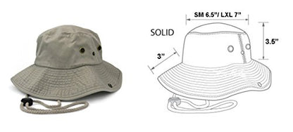 Summer Outdoor Boonie Hunting Fishing Safari Bucket Sun Hat with Adjustable Strap - color: Khaki, size: Small-Medium
