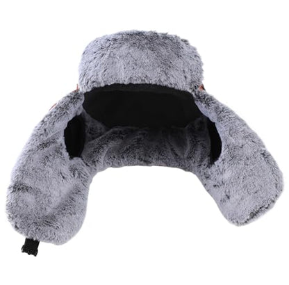 Connectyle Men's Trapper Hat with Faux Fur Linning Eskimo Windproof Winter Warm Hats Ushanka Hunting Hat - color: Reddish Brown