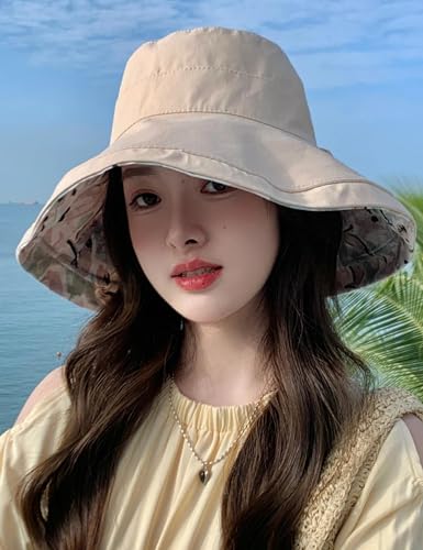 FaroDor Women's Reversible Bucket Hat UV Protection Packable Travel Cap Wide Brim Sun Hats 2026 - color: 9beige