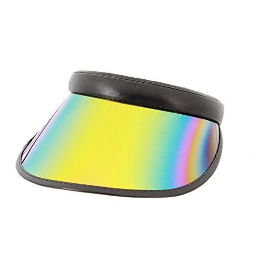 Surkat Women Sun Visors Hologram Wide Brim Thicker Sweatband UV Protective Sportswear Visors Sunhat - color: Black