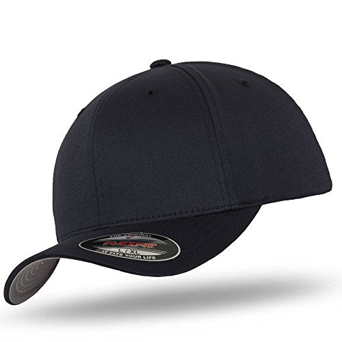 Flex fit Men's Flexfit Wooly Combed Baseball Cap - color: Dark Navy, size: 6 1/2-6 7/8