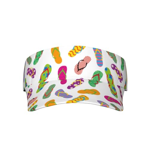 Sports Sun Visor Hats Adjustable Men Women Lightweight Packable Cooling Empty Top Visor Hat for Running, Tennis, Golf - color: Flip Flops, size: 1-2