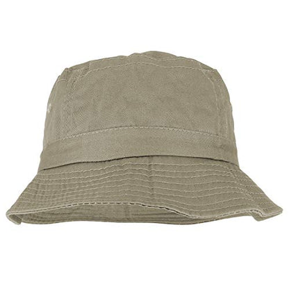 Armycrew Pigment Dyed Washed 100% Cotton Unisex Bucket Hat - color: Natural