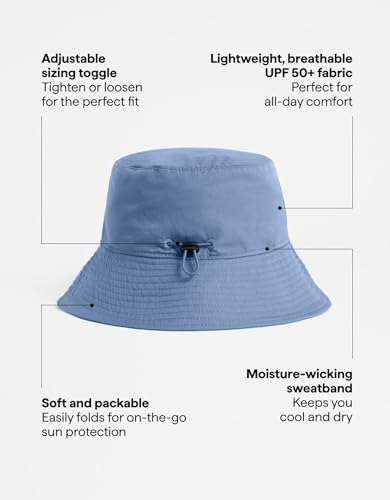 Solbari Unisex Bondi Bucket Hat UPF 50+ - color: Riviera Blue, size: Small-Medium