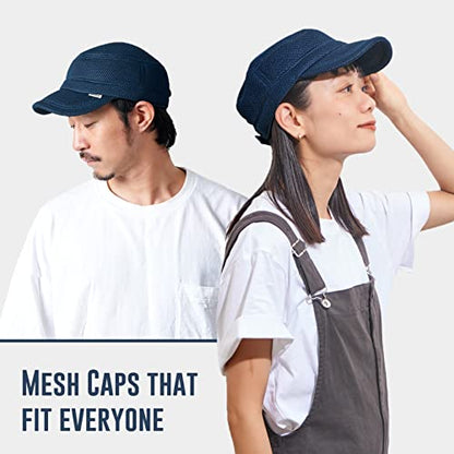 CHARM Mens Cadet Hat Kpop Caps - Womens Military Cadet Hat Korean Style Baseball Cap Mesh Fabric - color: Black