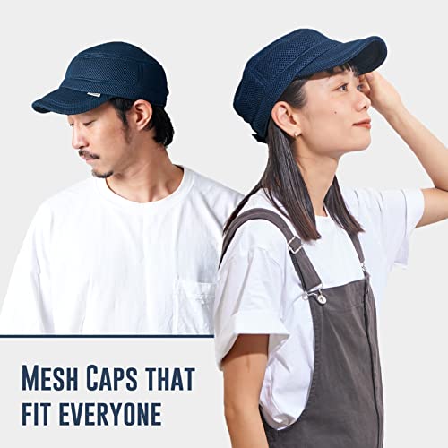 CHARM Mens Cadet Hat Kpop Caps - Womens Military Cadet Hat Korean Style Baseball Cap Mesh Fabric - color: Navy