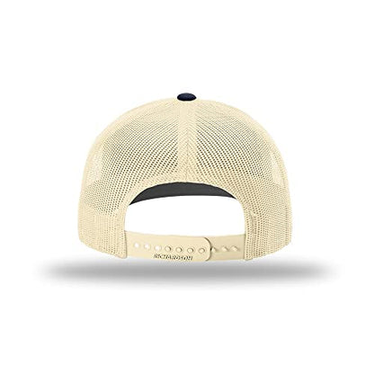 Richardson 112 Classic Six-Panel Adjustable Snapback Trucker Cap - color: Blue Teal/Birch/Navy
