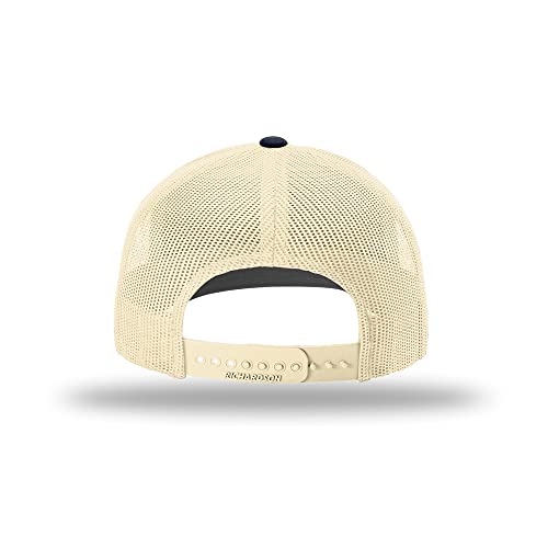 Richardson 112 Classic Six-Panel Adjustable Snapback Trucker Cap - color: Blue Teal/Birch/Navy