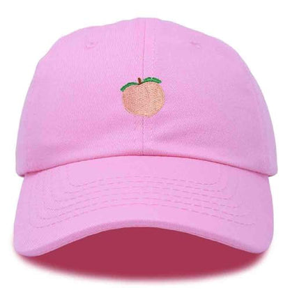DALIX Peach Embroidered Dad Cap Cotton Baseball Hat Women - color: Light Pink
