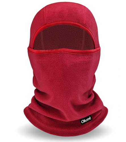 Balaclava Ski Mask for Men & Women - Winter Face Mask with Multiple Wear Styles - for Outdoor Sports & Cold Weather - color: Red