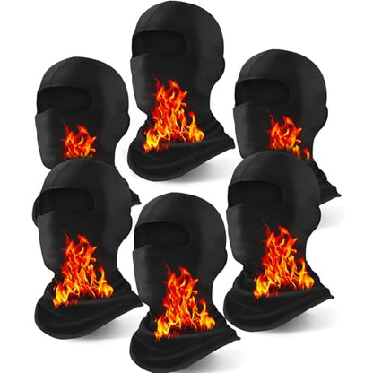 Xeoxarel Winter Ski Mask for Men Women, Thermal Balaclava, Full Face Cover - color: 6 Pack Fleece Ski Mask - Black