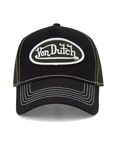 Von Dutch Unisex Trucker Hat, Colorblock, Mesh Back, Curved Bill, Snapback - color: Enigma Stone