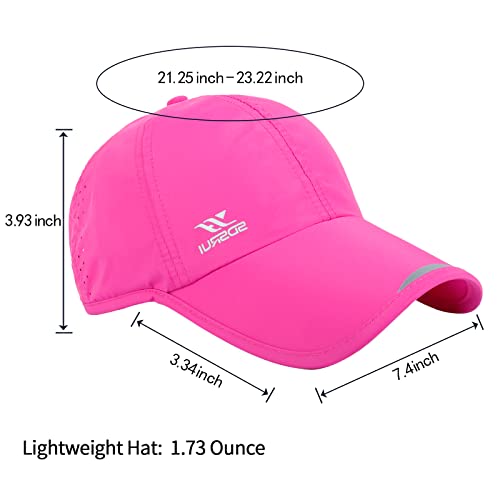 Running Hat Mesh Quick Dry Hat Baseball Cap for Women Men - color: Black+rose Red 2