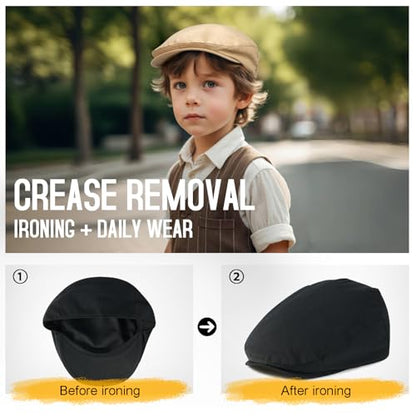 Toddler Cotton Golf Newsboy Cap - color: Black, size: 4-5T