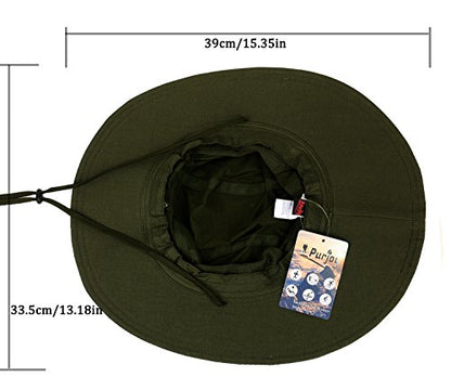Sun Hat for Men&Women,Breathable Wide Brim Beach Cap with Adjustable Drawstring,Perfect for Hiking,Fishing,Boating - color: Style1-olive