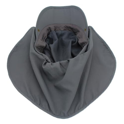 Hat with Neck Protection Detachable Multi-Purpose Summer Sun Hat Sun Protection Breathable Quick Dry UV Protection - color: Dark Gray, size: Small