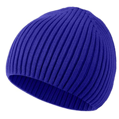 ROYBENS Wool Beanie for Men Women, Seamless Knit Warm Winter Hat Skull Caps - color: 1pcs-blue