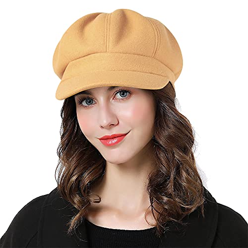 Sumolux Women Beret Newsboy Hat French Cap Classic Winter - color: Camel