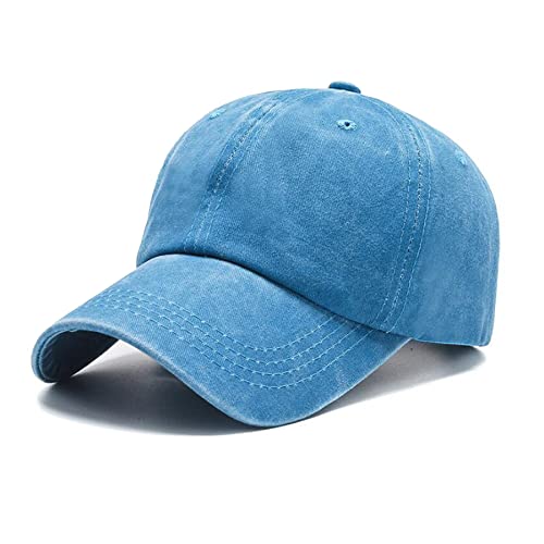 NPJY Baseball Cap Golf Dad Hat Adjustable Original Classic Low Profile Hat - color: Turquoise(washed)