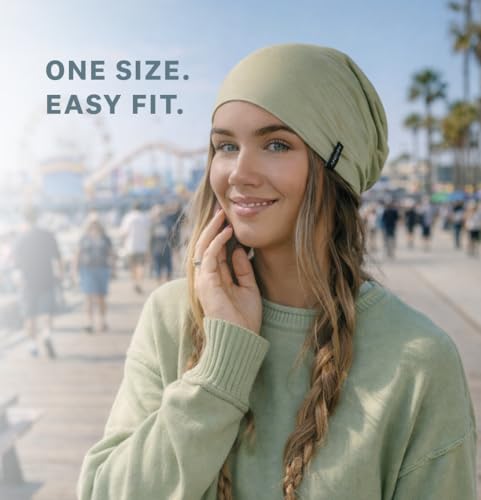 Summer T-Shirt Beanie for Men & Women - Soft Modal - Slouchy Style - color: Black