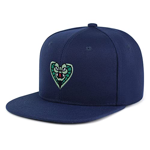 Snake Hip-Hop Snapback Hat Embroidered Baseball Cap Cobra - color: 08. Navy