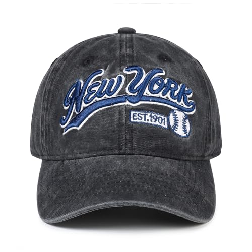 Baseball Cap Unstructured Classic Vintage Embroidered Ball Hat Men Women - color: New-york-2