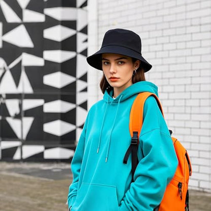 Bucket Hats Bulk Solid Color DIY Blank Hat Bucket Hats for Men, Women and Adults - color: 12pcs Black Bucket Hat