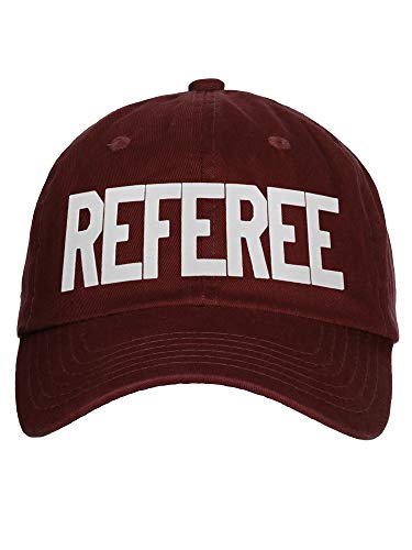 Classic Referee Hat Premium Cotton Low Profile Unstructured Adjustable Strapback - color: Burgundy White