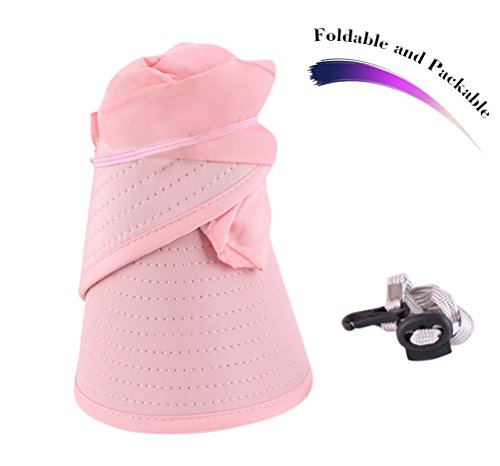 Sun Hats for Women Wide Brim Sun Hat UV Protection Caps Floppy Beach Packable Visor - color: Light Pink