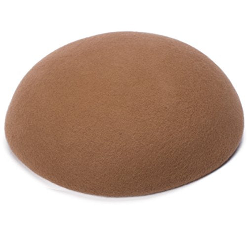 Cute Wool Felt Pillbox Hat Millinery Round Fascinator Base Craft Supply A048 - color: Camel