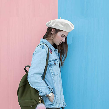 Jolbndcv 6PCS Beret, French Beanie, Outdoor, Winter, Fashion Lady Hat - color: Gray,khaki