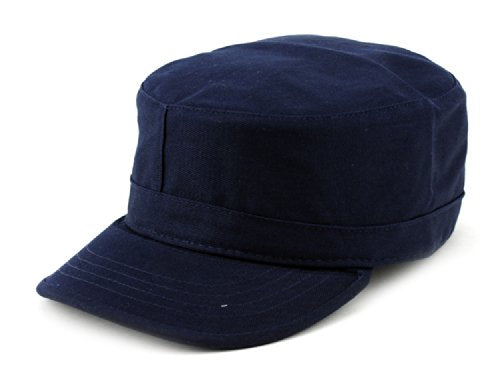 NYFASHION101 Fashionable Solid Color Unisex Fitted Army Military Cadet Cap - color: Navy, size: Small