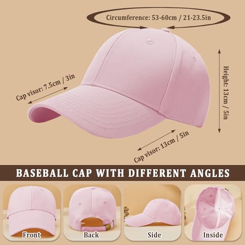 Adjustable Cotton Baseball Cap for Men Women - color: Pink