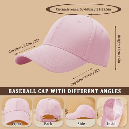 Adjustable Cotton Baseball Cap for Men Women - color: Pink