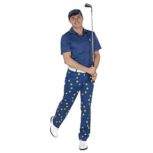 Royal & Awesome Men's Golf Flat Cap, Funny Golf Hats - color: Euro Star