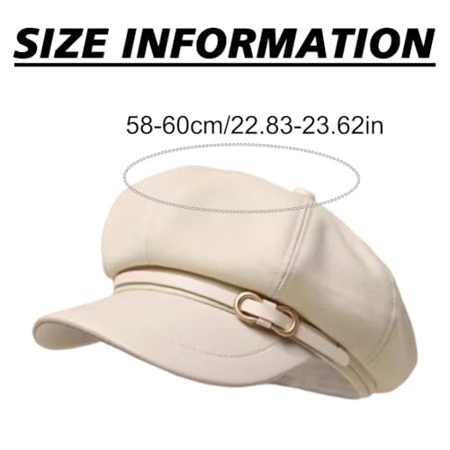 Newsboy Cabbie Baker Hat Octagonal Beret Cap Pageboy Visor Paperboy Hats Sailor Fiddler Caps for Women Men - color: Beige