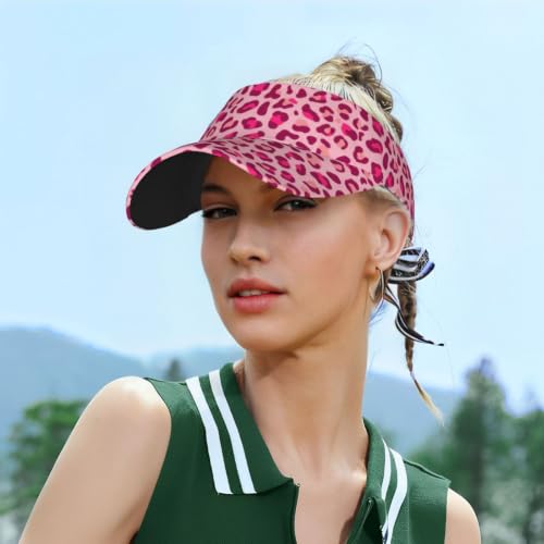 Leopard Print Sun Visor Hat Adjustable Sports Beach Cap for Men Women - color: 2