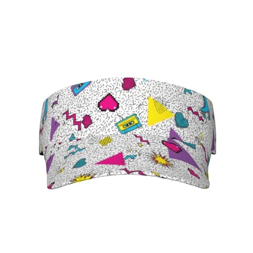 Adjustable Lightweight Open Top Sports Sun Visor Hat Cap for Golf Tennis - color: Retro 90s
