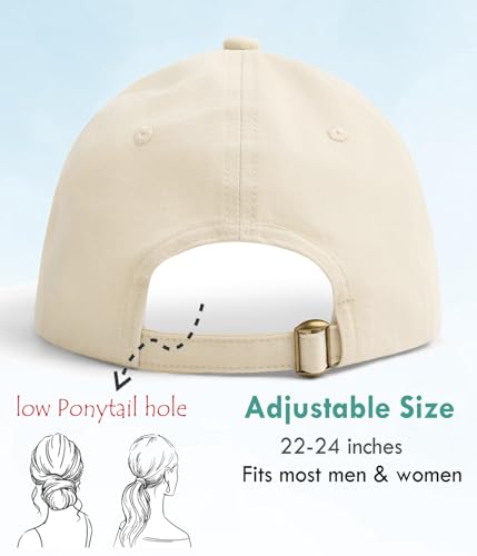 Hot Summer Baseball Cap, 35% Thinner Cotton Dad Hat Lightweight - color: Beige