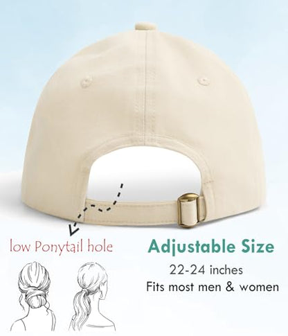 Hot Summer Baseball Cap, 35% Thinner Cotton Dad Hat Lightweight - color: Beige