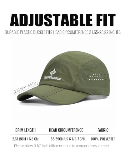 Clakllie Quick Dry 5 Panel Cap for Men Summer Folding Outdoor Hat Breathable Baseball Cap Unstructured Running Hiking Hats - color: Bs26zd01-army Green