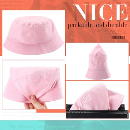 Zhanmai 3 Pcs XXL Bucke Large Oversize Hat for Woman - color: White, Pink and Sky Blue