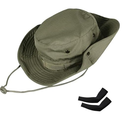 Sun Hats for Men Women Bucket Hat UPF 50+ Boonie Hat Foldable UV Protection Hiking Beach Fishing Summer Safari - color: Upgraded-1pack-army Green