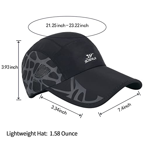 Running Hat Mesh Quick Dry Hat Baseball Cap for Women Men - color: Black