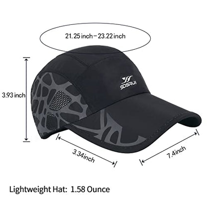 Running Hat Mesh Quick Dry Hat Baseball Cap for Women Men - color: Black