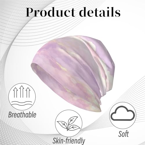 Unisex Stretch Knit Beanie Hat - color: Iridescent Cloud