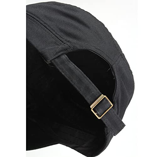 2 Pack Cadet Army Caps Flat Top Military Hats for Men Women - color: Black